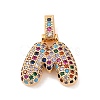 Brass Micro Pave Cubic Zirconia Pendants KK-C076-29M-G02-1