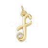 Brass Micro Pave Clear Cubic Zirconia Charms KK-D289-66G-F-1