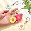 Acrylic Daisy Pendant Decoration HJEW-YW00028-01-5