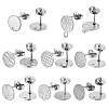 32Pcs 8 Style 201/304 Stainless Steel Stud Earring Findings STAS-ME0001-39P-1
