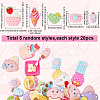 100Pcs 5 Styles Opaque Resin Decoden Cabochons CRES-SP0001-05-2