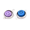 Polymer Clay Beads with CCB Plastic Frame Connector Charms CLAY-T022-35M-05-2