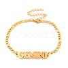 Constellation 202 Stainless Steel Figaro Chain Link Bracelets for Women Men AJEW-U006-01A-1
