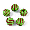 Christmas Spray Painted Schima Wood Beads WOOD-T032-35B-1