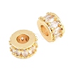 Brass Micro Pave Clear Cubic Zirconia European Beads KK-B186-17G-2