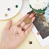 8Pcs 8 Styles Natural & Synthetic Mixed Gemstones Flat Round/Donut Charms G-FH0002-13-4