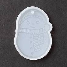 Christmas Theme DIY Snowman Pendant Silicone Statue Molds DIY-K054-10