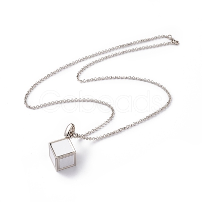 Sublimation Blank Aluminum Pendant Necklace NJEW-E020-04P-1