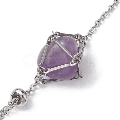 Tarnish Resistant Adjustable Braided 201 Stainless Steel Macrame Pouch Cable Chain Slider Bracelet Making BJEW-JB10284-01-1