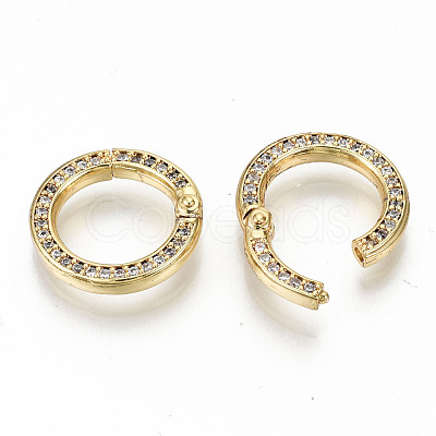 Brass Micro Pave Clear Cubic Zirconia Twister Clasps ZIRC-S067-119-NF-1