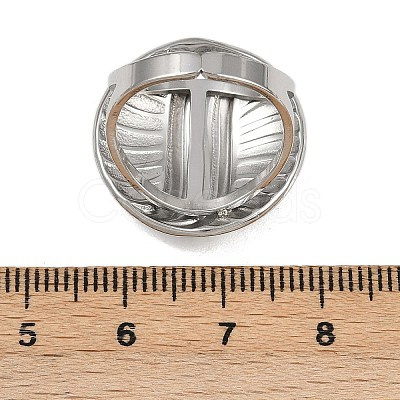 Flat Round 304 Stainless Steel Enamel Finger Rings for Women RJEW-G355-07P-02-1