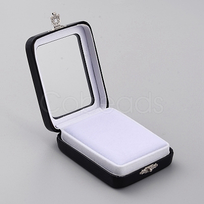 PU Leather Loose Diamond Display Boxes with Sponge Inside LBOX-WH0004-04B-1