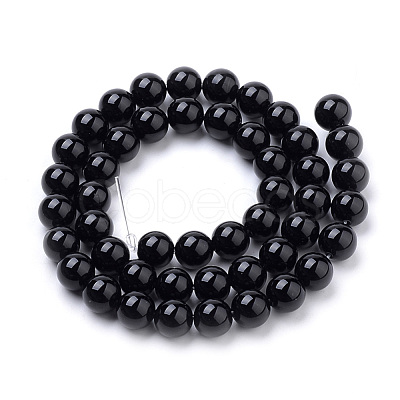 Natural Obsidian Beads Strands G-S259-33-6mm-1