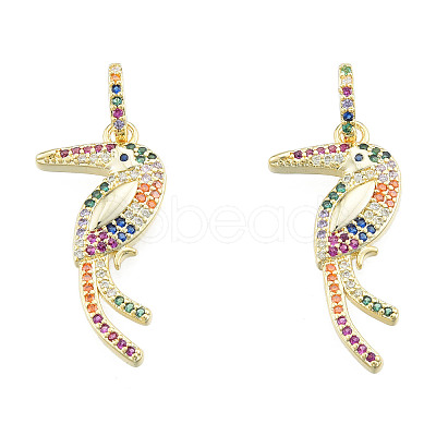 Brass Micro Pave Colorful Cubic Zirconia Pendants X-ZIRC-N039-259-1