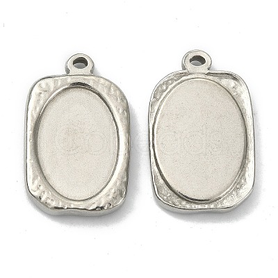 Non-Tarnish 304 Stainless Steel Pendant Cabochon Settings STAS-E191-13P-1