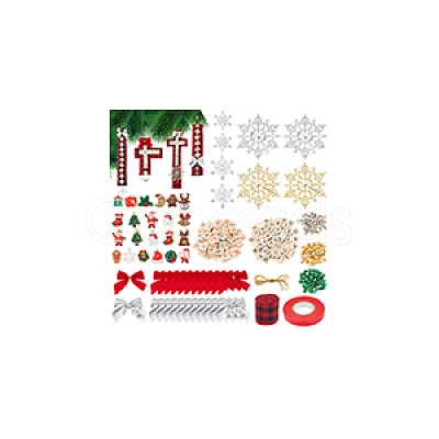 DIY Christmas Themed Wood Pendant Decorations Kits DIY-NB0012-73-1