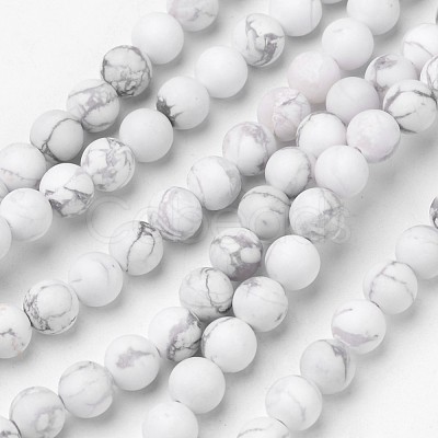 Natural Howlite Beads Strands G-D809-16-6mm-1