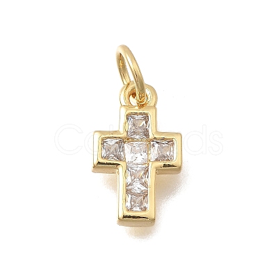 Brass Micro Pave Cubic Zirconia Pendants KK-D431-069G-1