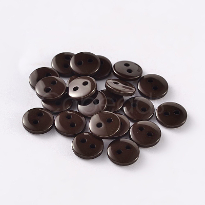 2-Hole Flat Round Resin Sewing Buttons for Costume Design BUTT-E119-34L-02-1