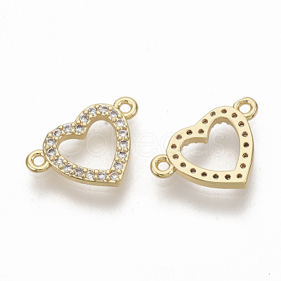 Brass Micro Pave Cubic Zirconia Links connectors KK-T050-33G-NF-1