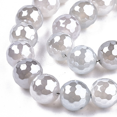 Electroplate Natural Agate Beads Strands G-T131-55-28-1