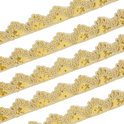 10 Yards Sparkle Polyamide Wavy Flower Lace Trim OCOR-WH20022-023A-1