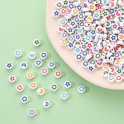 White Opaque Acrylic Beads MACR-YW0001-19D-1