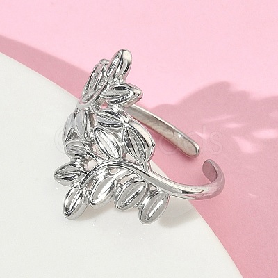304 Stainless Steel Cuff Open Rings for Women RJEW-L341-02D-P-1