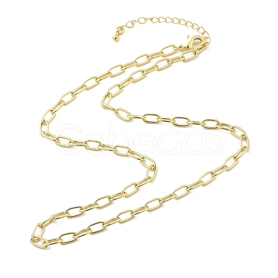 Brass Paperclip Chain Necklaces X-NJEW-A042-03G-1