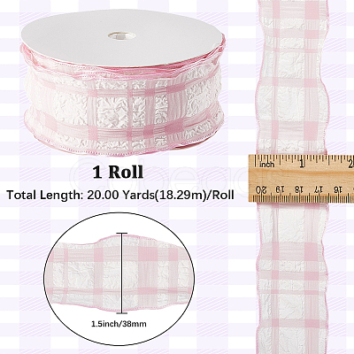 1 Roll Polyester Ruffled Ribbon SRIB-CY0001-14D-1
