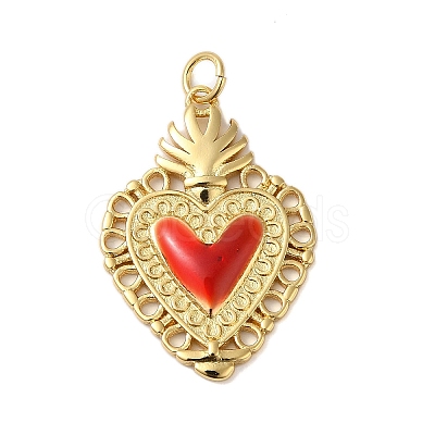 Rack Plating Brass Enamel Pendants KK-S372-01G-02-1