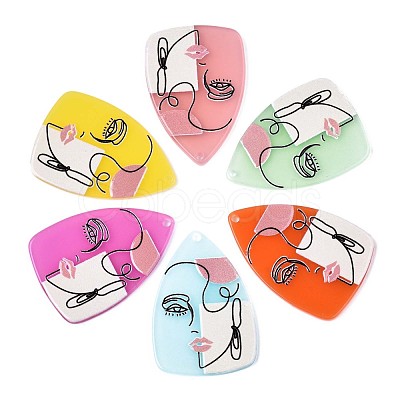 Translucent Cellulose Acetate(Resin) Pendants KY-T040-35-1