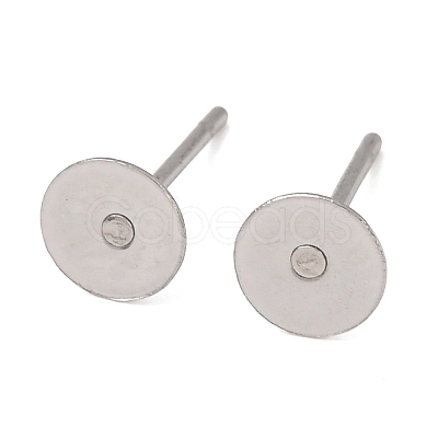 Tarnish Resistant 316 Surgical Stainless Steel Flat Round Blank Peg Stud Earring Settings LS-X-STAS-R073-06-1