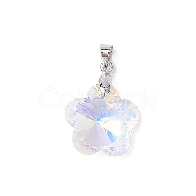 AB Color Plated Glass Pendants PALLOY-JF04596-02-1