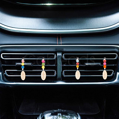 Wood & Wool Felt Car Air Vent Clips HJEW-DR00037-1