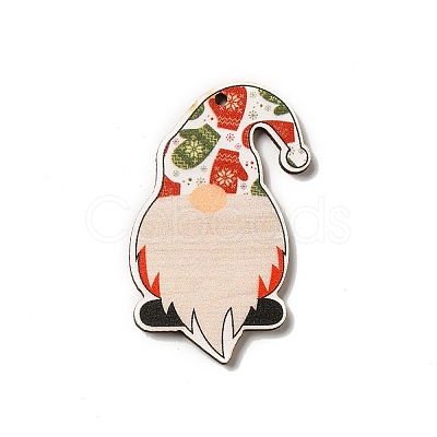 Christmas Single Face Printed Wood Big Pendants WOOD-H102-01A-1