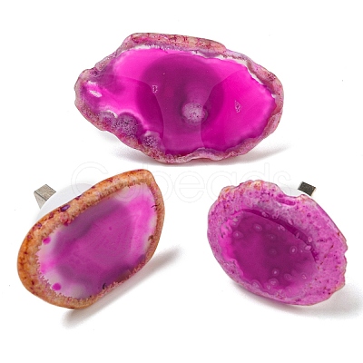 Dyed & Heatsd Natural Agate Slice USB Night Light Decoration G-Q170-01-1