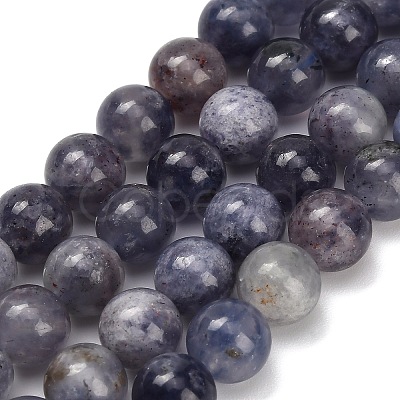 Natural Iolite Beads Strands G-G300-A04-8mm-1