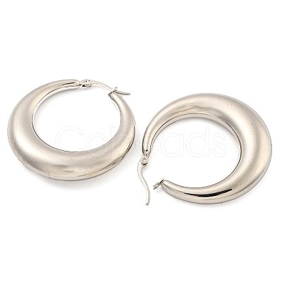 Tarnish Resistant 202 Stainless Steel Hoop Earrings EJEW-H003-41P-1