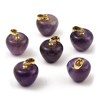 Natural & Synthetic Mixed Gemstone Teacher Apple Charms G-Z022-02-1