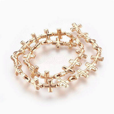 Electroplated Non-magnetic Synthetic Hematite Bead Strand G-E498-19-1