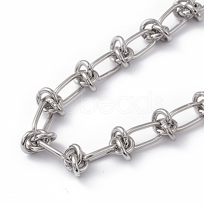 Non-Tarnish 304 Stainless Steel Kont Link Chain Necklace for Men Women NJEW-P269-02P-1