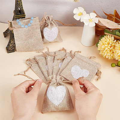 Jute Cloth Storage Bags LS-ABAG-WH0031-30-1