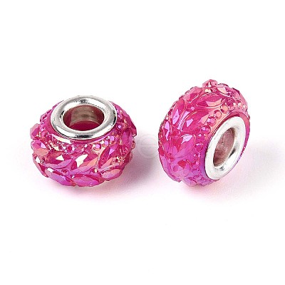 Opaque Resin European Beads RESI-T057-29I-1