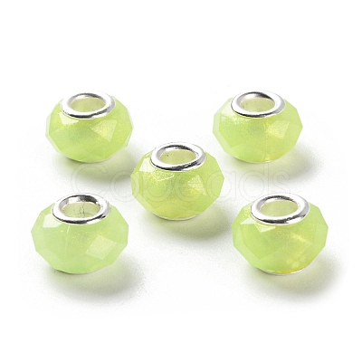 Pearlized Resin European Beads RESI-M001-01F-1
