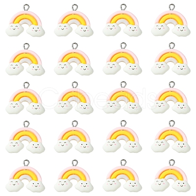 10Pcs Opaque Resin Pendants RESI-YW0003-49-1