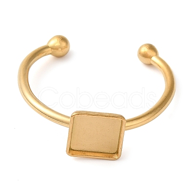 Ion Plating(IP) 304 Stainless Steel Open Cuff Ring Components LS-X-STAS-I306-03G-1