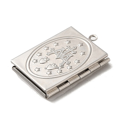 Tarnish Resistant 304 Stainless Steel Locket Pendants STAS-Q300-01B-P-1