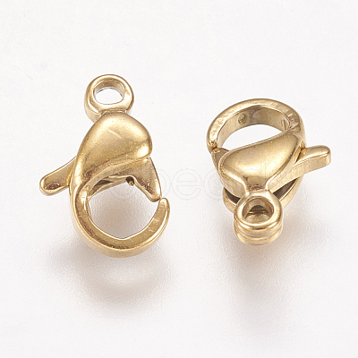 Ion Plating(IP) 304 Stainless Steel Lobster Claw Clasps STAS-P185-9-G-1