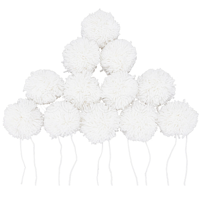 12Pcs DIY Craft Polyester Pom Pom Ball AJEW-CY0002-95B-1